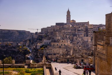 Amazing Matera Old Town - İtalya 'da tarihi bir Unesco Dünya Mirası Alanı - MATERA, İtalya - 30 Ekim 2021