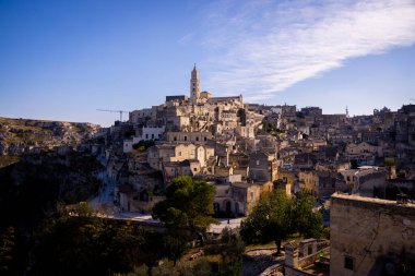 Matera 'nın İtalya' daki antik binaları - Avrupa 'nın kültür başkenti.