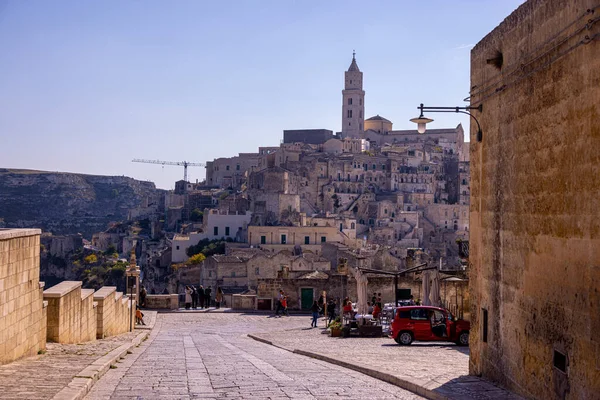 Matera - la capital cultural europea en Italia - famoso Patrimonio de la Humanidad - MATERA, ITALIA - 30 DE OCTUBRE DE 2021 — Foto de Stock