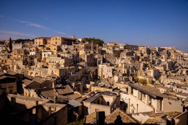 Amazing Matera Old Town - İtalya 'da tarihi bir Unesco Dünya Mirası Alanı - MATERA, İtalya - 30 Ekim 2021