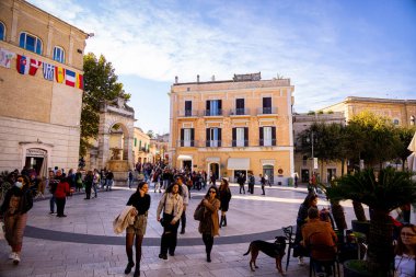 Amazing Matera Old Town - İtalya 'da tarihi bir Unesco Dünya Mirası Alanı - MATERA, İtalya - 30 Ekim 2021