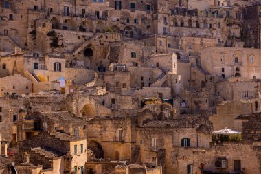 Matera 'nın Meşhur Sassi' si - İtalya 'daki Unesco Dünya Mirası Alanı - MATERA, İtalya - 30 Ekim 2021
