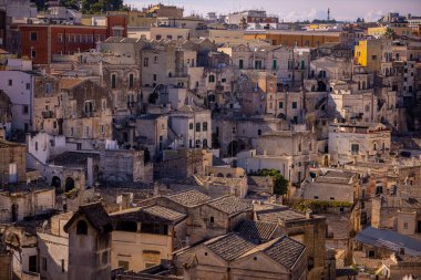 Matera 'nın İtalya' daki antik binaları - Avrupa 'nın kültürel başkenti - MATERA, İtalya - 30 Ekim 2021