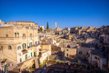 İtalya 'nın en güzel şehirlerinden biri olan Matera - MATERA, İtalya - 30 Ekim 2021