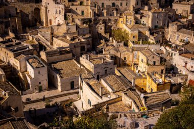 Matera 'nın İtalya' daki antik binaları - Avrupa 'nın kültürel başkenti - MATERA, İtalya - 30 Ekim 2021