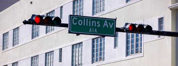 Collins AV A1A street sign in Miami Beach — 스톡 사진