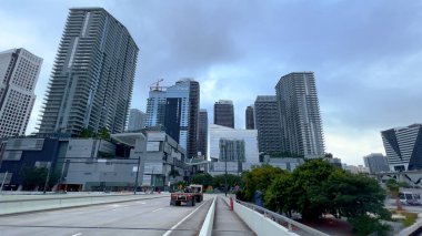 Miami şehir merkezindeki modern mimari Brickell bölgesinde - MIAMI, Birleşik Devletler - 20 FEBRUARY 2022