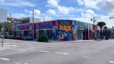 Miami 'de Wynwood' un ünlü Wynwood Duvarları - MIAMI, Birleşik Devletler - 20 Şubat 2022