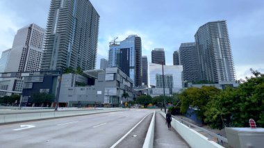Miami şehir merkezindeki modern mimari Brickell bölgesinde - MIAMI, Birleşik Devletler - 20 FEBRUARY 2022