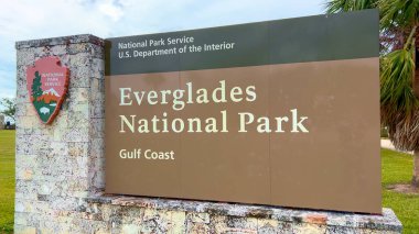 Everglades Ulusal Parkı 'na giriş tabelası - Her GLADES Şehri, Birleşik Devletler - 20 Şubat 2022