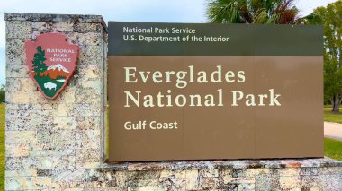 Everglades Ulusal Parkı 'na giriş tabelası - Her GLADES Şehri, Birleşik Devletler - 20 Şubat 2022