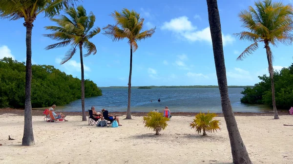 Schöner Strand auf Key Largo - FLORIDA KEYS, Vereinigte Staaten - 20. FEBRUAR 2022 — Stockfoto