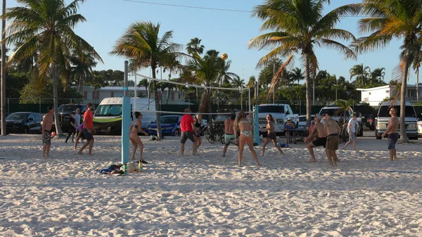 ( 영어 ) Beach Ball on Higgs Beach Key West - KEY WEST, FLORIDA - FEBRUARY 14, 2022 — 스톡 사진