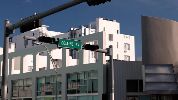 Beroemde Collins Avenue op Miami Beach — Stockfoto