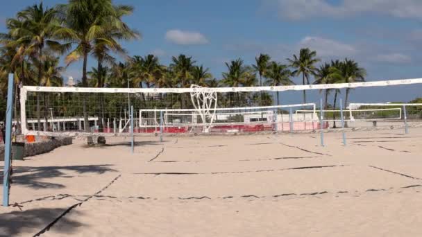 Beach volley ball court at Miami — Stock Video