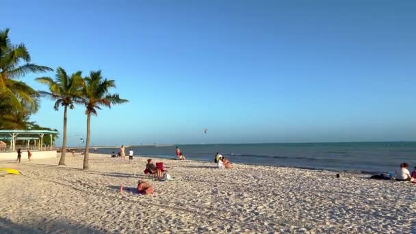 Higgs Beach è una spiaggia popolare e luogo di relax a Key West - CHIAVE OCCIDENTALE, STATI UNITI - 20 FEBBRAIO 2022 — Video Stock