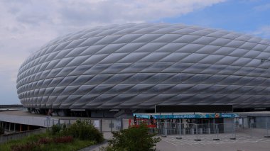 Münih 'teki ünlü Allianz Arena Stadyumu - Ünlü FC Bayern Muenchen - MUNICH, GERMANY - 3 Haziran 2021