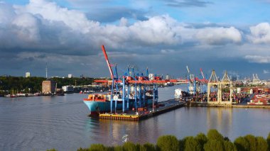 Hamburg Limanı 'ndaki konteyner terminali.