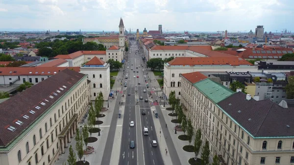 慕尼黑路德维希街胜利门-空中景观 — 图库照片
