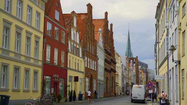 The historic buildings in the city center of Lubeck - a Unseco World Heritage Site - travel photography