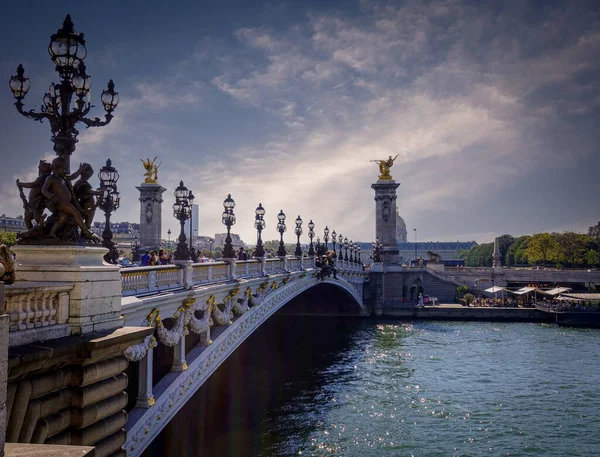 The most beautiful bridge in Paris - Alexandre III Royalty Free Stock Photos