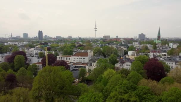 Alster Park en el lago River Alster en Hamburgo desde arriba — Vídeo de stock