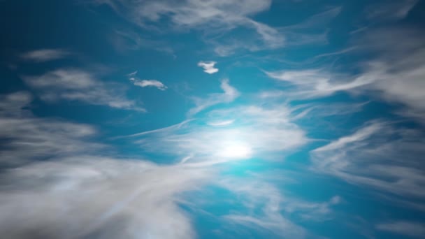 Chmury na błękitnym niebie - przeleć przez strzał — Wideo stockowe