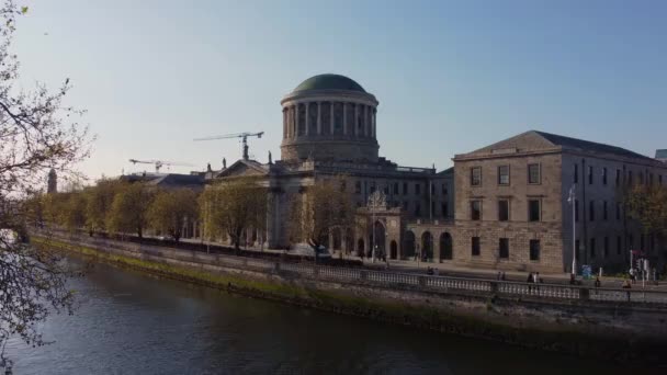 Four Courts in Dublin - aerial view — Video