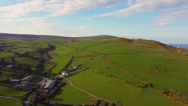 The beautiful Causeway Coast in Northern Ireland - aerial view — Vídeo de Stock