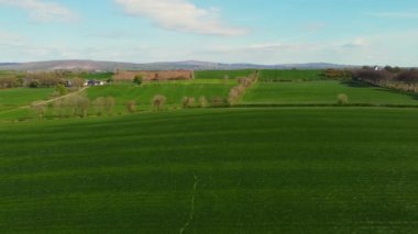 The beautiful landscape of Antrim Northern Ireland - aerial view from above