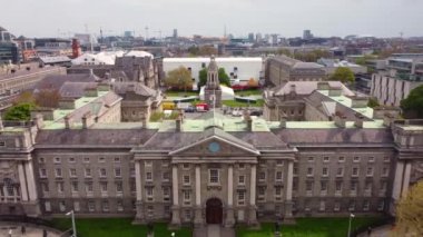 Trinity College in Dublin from above - aerial view