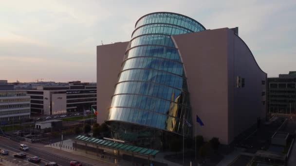 The Convention Centre Dublin aerial view - DUBLIN, IRELAND - APRIL 20, 2022 — Stockvideo
