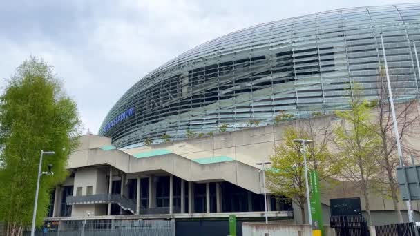 Famous AVIVA stadium in Dublin aerial view - DUBLIN, IRELAND - APRIL 20, 2022 — Video