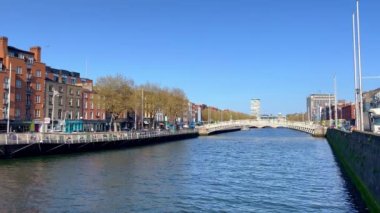 Ha Penny Bridge over River Liffey in Dublin