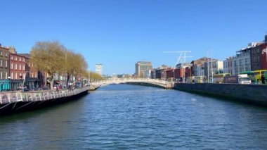 Ha Penny Bridge over River Liffey in Dublin