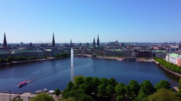 Pusat Kota Hamburg Jerman dari atas — Stok Video