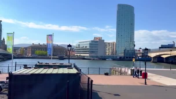 Fluss Lagan Der Stadt Belfast Belfast Vereinigtes Königreich April 2022 — Stockvideo