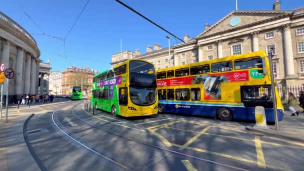 Public Transport Dublin City Dublin Ireland April 2022 — Stok video