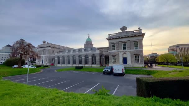 Custom House Дубліні Розташований Річці Ліффі City Dublin Ireland April — стокове відео