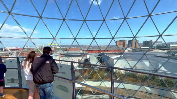 Observation Dome Victoria Square Shopping Center Belfast United Kingdom April — Vídeo de Stock