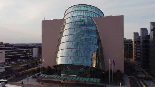 Centrum Kongresowe Dublin Widok Lotu Ptaka Dronem — Wideo stockowe