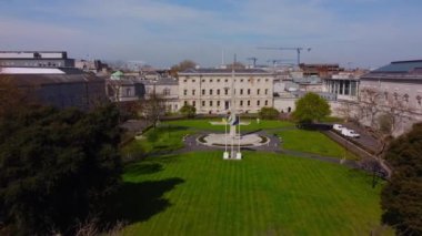 Leinster House in Dublin - the Irish Government Building from above - aerial view