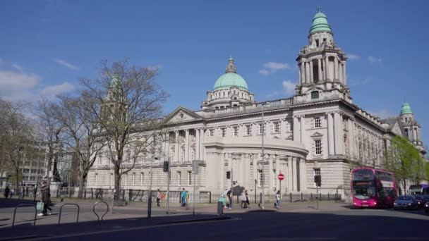 Belfast City Hall Centrum Miasta Belfast Zjednoczone Królestwo Kwiecień 2022 — Wideo stockowe