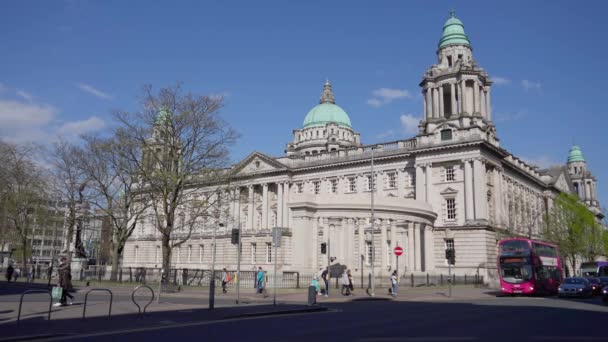 Belfast City Hall City Center Belfast United Kingdom April 2022 — Stockvideo