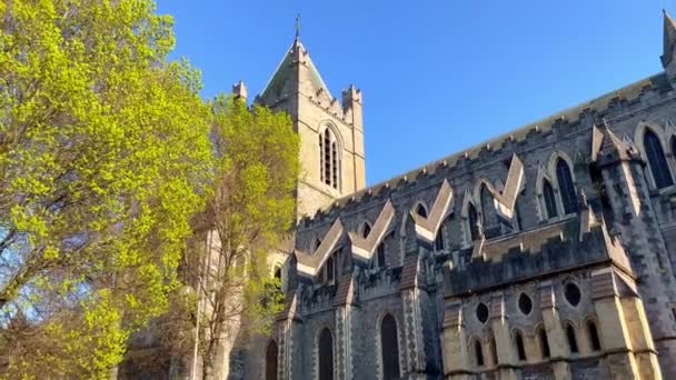 都柏林市的基督教堂大教堂 爱尔兰旅行摄影 — 图库视频影像