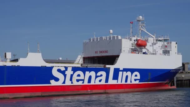 Stena Line Fartyg Belfasts Hamn Belfast Förenade Kungariket April 2022 — Stockvideo