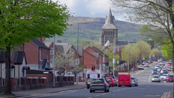 Verkeer Straten Van Belfast Crumlin Road Belfast Verenigd Koninkrijk April — Stockvideo