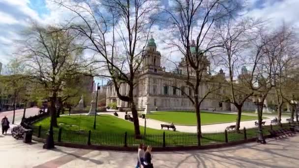 Ayuntamiento Belfast Centro Ciudad Belfast Reino Unido Abril 2022 — Vídeo de stock