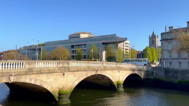 Bridges River Liffey Dublin Ireland Travel Photography — Stok Video