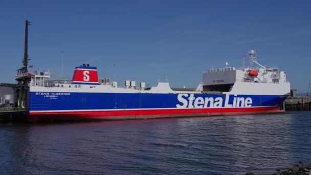 Buque Línea Stena Puerto Belfast Belfast Reino Unido Abril 2022 — Vídeo de stock